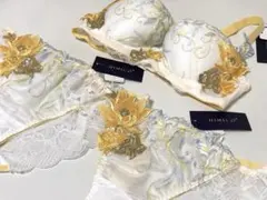 HIMICO ブラジャー×ショーツ 3点セット ホワイト×イエロー