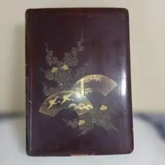 【 文箱】 蒔絵 扇面 鶴 松竹梅　黒沼鰹節店 文箱】 蒔絵 扇面 鶴 松竹梅 黒沼鰹節店 - メルカリ
