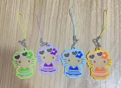 【日焼けキティ】ラバーストラップ　4色セット