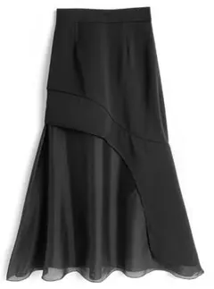 【新品タグ付き】アシンメトリーシアードッキングスカート[ks073]