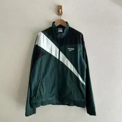 Reebok ナイロンジャケット グリーン×ホワイト SIZE…L