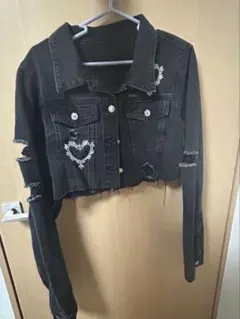 クロップドデニムジャケット ブラック