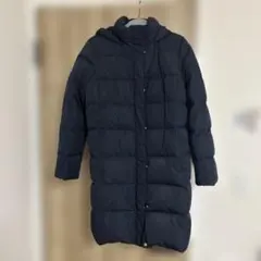 【美品】GU ロングダウンコート NAVY L