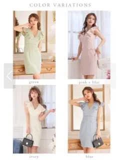 ROBE de FLEURS スプリングツイードｘフリルタイトドレス今期