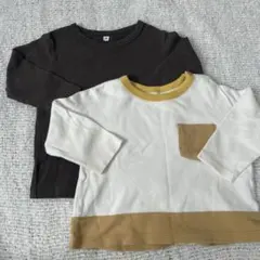 無印良品 UNIQLOチャコールグレー長袖Tシャツ セット80