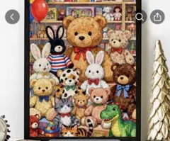 新品未開封　ダイヤモンドアート　熊の家族　ぬいぐるみ　40✖️30