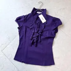 新品 NARACAMICIE フリル トップス Tシャツ Ⅰ パープル タグ付きのサムネイル