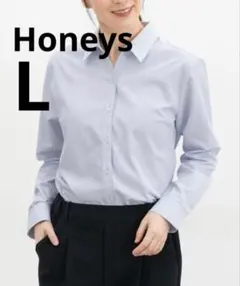 新品未使用品★ Honeys ハニーズ 【らくらくアイロン】織柄スキッパーシャツのサムネイル