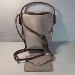 ✨nano universe ベージュ ショルダーバッグ カードケース付き