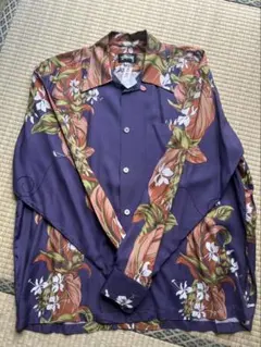 80s old stussy 初期パイン柄 レーヨン アロハ - メルカリ