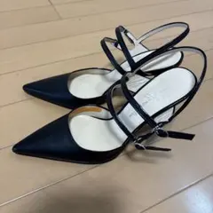 美品⭐︎銀座かねまつ⭐︎黒ポインテッドトゥ ハイヒール 24cm