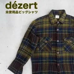 [超美品] dezert｜デザート チェック ウール ビッグシャツ 男女兼用