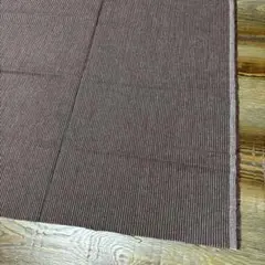 未使用 厚手コットン 茶色ストライプ ブラウン 綿 巾115x50 ハンドメイド