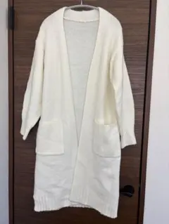 【美品】GU ロングカーディガン　アイボリー　ニット