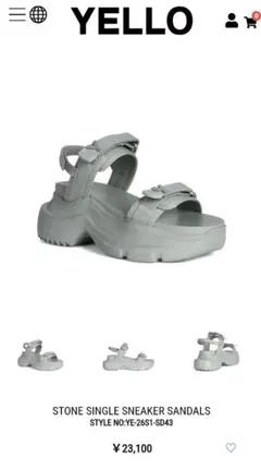yello SONGE PLATFORM TONGS SANDALS グレー S - メルカリ
