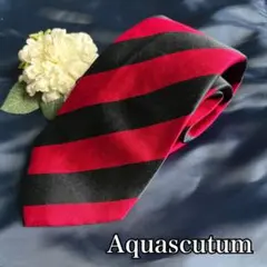 Aquascutum 赤黒ストライプネクタイのサムネイル