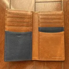 CYPRISキプリス ソフトレザー10枚収納カードケース ネイビー×ブラウン