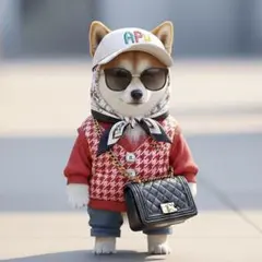 【328】ステッカー・缶バッジ・キーホルダー 柴犬 豆柴 KーPOPアイドル風