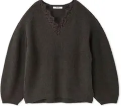 ラクーン衿レースプルオーバー　SNIDEL グレー