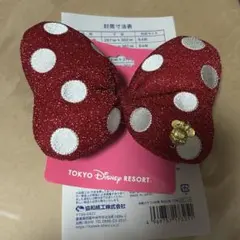 ミニーマウス リボン ヘアゴム クリップ付き