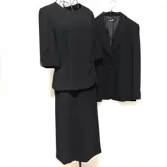 東京イギン IGIN ブラックフォーマルスーツ 3点セット　15号　大きい　丸襟