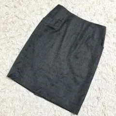 ESPIE タイトスカートウール混　オフィス　きれいめ　シンプル　グレー　膝丈のサムネイル