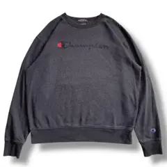 F610　【即購入OK】champion　ビッグロゴトレーナー　L　ダークグレー