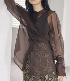 TODAYFUL トゥデイフル シアーシャツ ブラウンのサムネイル