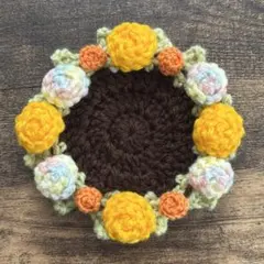花束コースター　フラワーコースター　ハンドメイド　かぎ針編み