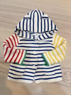babyGAP クマ耳　フード付きストライプニットアウター　6-12 70サイズ