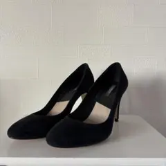 ZARA BASIC スエード調 パンプス ハイヒール ブラックのサムネイル