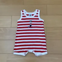 【新品】プチバトー☆ボーダーショートロンパース(3m/60㎝)