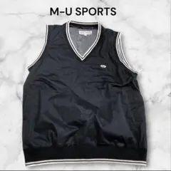 【希少】M-U　Sports　ベスト　黒　Vネック　裏地メッシュ　プレイウェア