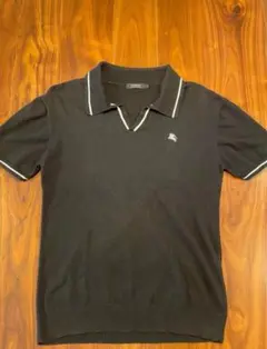 BURBERRY BLACK LABEL ブラックニットポロシャツ サイズ2