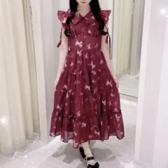 エブリン evelyn オリジナルフラワーフリルOP イエロー - メルカリ