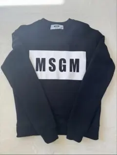 MSGM ロゴプリント クルーネックスウェット ブラック