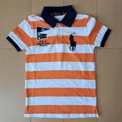 ポロ ラルフローレン ポロシャツ オレンジストライプ ４year