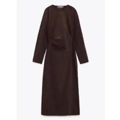 ZARA ザラ / ギャザーディティール入りミディ丈ワンピース