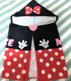 ミニーマウス フード付き タオル