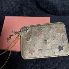 REBECCA TAYLOR ゴールド パスケース　猫ちゃんチャーム付き
