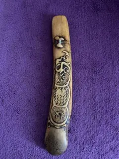時代物 アイヌ文様 煙管筒 キセル筒 彫刻 天然素材 提物 刀装具 時代物 アイヌ文様 煙管筒 キセル筒 彫刻 天然素材 提物 刀装具 - メルカリ