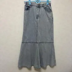 デニム フレアスカート ロングスカート