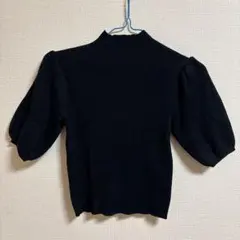 GRL パフスリーブ リブニット 半袖 ブラック M