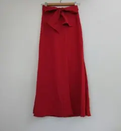 アズールバイマウジー※AZUL リボンベルト付き ロングスカート М 赤
