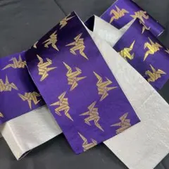 PB261 未使用　半幅帯　踊り帯　折り鶴の柄