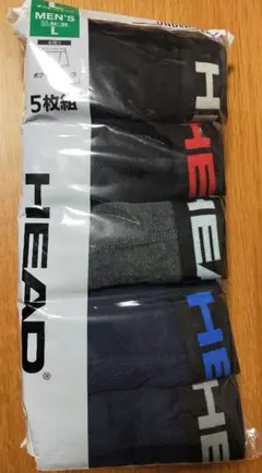 新品未開封☆HEADヘッド☆メンズL綿35%混アイリン製ボクサーブリーフ5枚組
