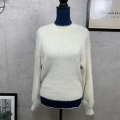 【古着】MAJESTIC LEGON ニット セーター ファー ハイネック Mのサムネイル