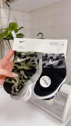 Nike カモフラージュ靴下 6足セット 12-24ヶ月