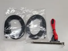 【未使用】eSATAケーブル 2本 & ブラケット 1個 セット