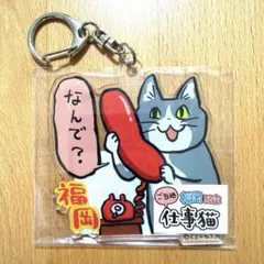 仕事猫 キーホルダー ご当地 쿠마 미네 후쿠오카 한정 어째서 현장 고양이
